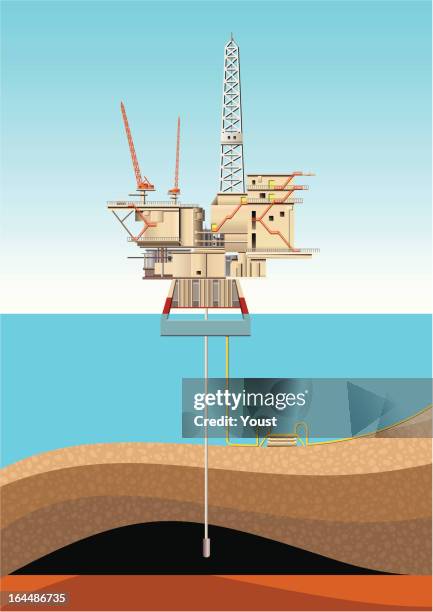 stockillustraties, clipart, cartoons en iconen met oil platform - aardkorst