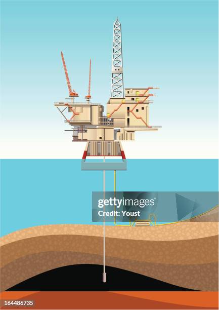 stockillustraties, clipart, cartoons en iconen met oil platform - drilling rig