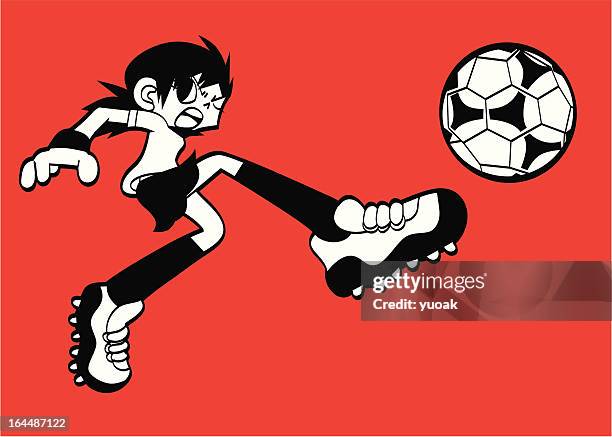 ilustraciones, imágenes clip art, dibujos animados e iconos de stock de chica de fútbol - strong kids cartoon
