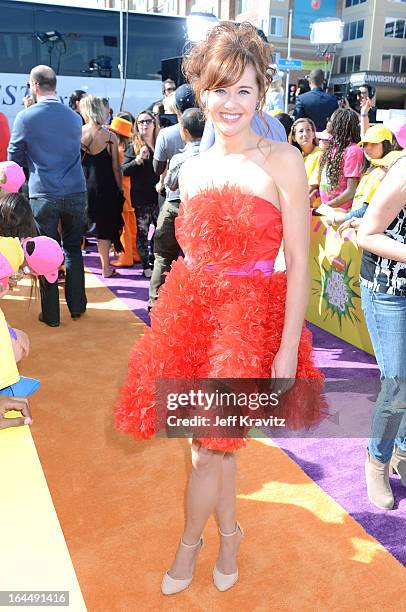 Actress Haley Strode arrives at Nickelodeon's 26th Annual Kids' Choice Awards at USC Galen Center on March 23, 2013 in Los Angeles, California.