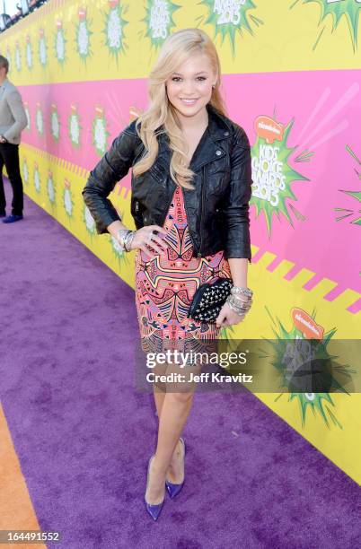Actress Olivia Holt arrives at Nickelodeon's 26th Annual Kids' Choice Awards at USC Galen Center on March 23, 2013 in Los Angeles, California.