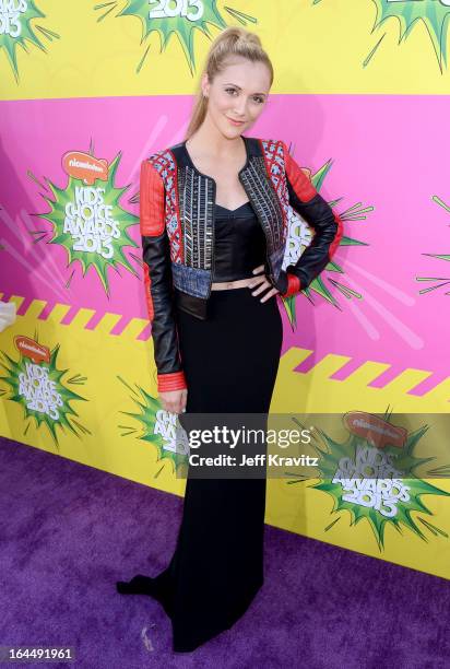 Actress Alyson Stoner arrives at Nickelodeon's 26th Annual Kids' Choice Awards at USC Galen Center on March 23, 2013 in Los Angeles, California.