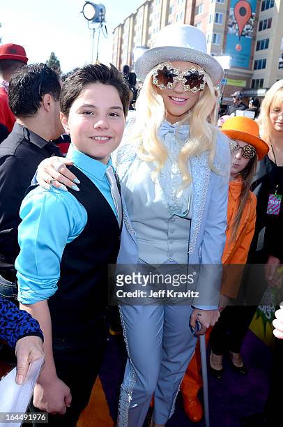 Ke$ha and Zach Callison arrive at Nickelodeon's 26th Annual Kids' Choice Awards at USC Galen Center on March 23, 2013 in Los Angeles, California.