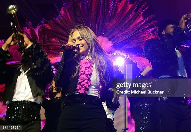 Singer Jennifer Lopez attends Muhammad Ali's Celebrity Fight Night XIX at JW Marriott Desert Ridge Resort & Spa on March 23, 2013 in Phoenix, Arizona.