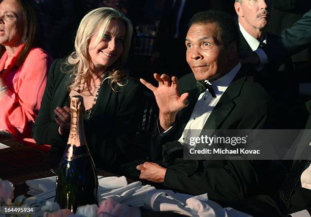 Actress Bo Derek and Muhammad Ali with Moet & Chandon at Celebrity Fight Night XIX at JW Marriott Desert Ridge Resort & Spa on March 23, 2013 in...