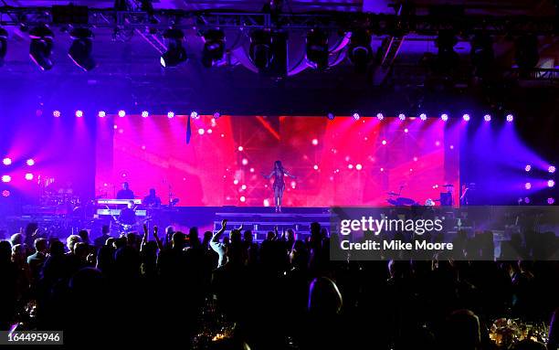 Singer Jennifer Lopez attends Muhammad Ali's Celebrity Fight Night XIX at JW Marriott Desert Ridge Resort & Spa on March 23, 2013 in Phoenix, Arizona.