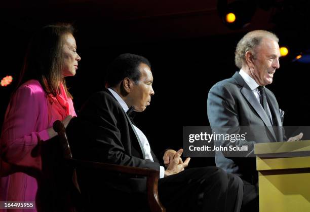 Lonnie Ali, Muhammad Ali, and Dennis Washington attend Muhammad Ali's Celebrity Fight Night XIX at JW Marriott Desert Ridge Resort & Spa on March 23,...