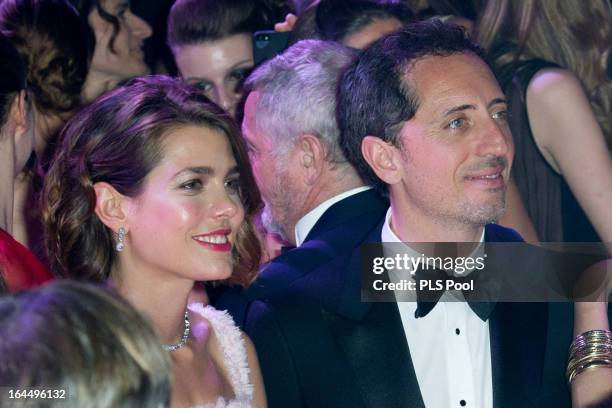 Charlotte Casiraghi and Gad Elmaleh dance during the 'Bal De La Rose Du Rocher' in aid of the Fondation Princess Grace on the 150th Anniversary of...