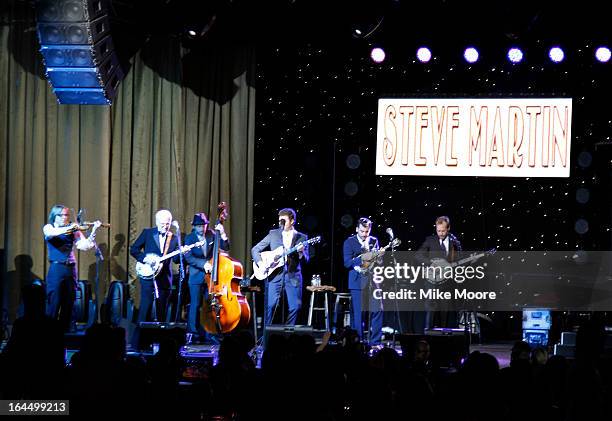 Musician Steve Martin and the Steep Canyon Rangers perform during Muhammad Ali's Celebrity Fight Night XIX at JW Marriott Desert Ridge Resort & Spa...