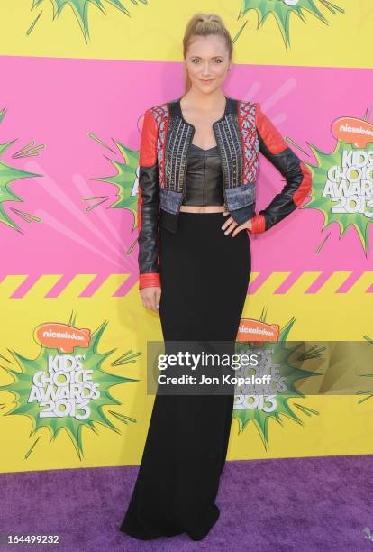 Actress Alyson Stoner arrives at Nickelodeon's 26th Annual Kids' Choice Awards at USC Galen Center on March 23, 2013 in Los Angeles, California.