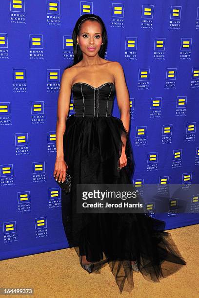 Actress Kerry Washington arrives at Human Rights Campaign dinner gala at the JW Marriott at L.A. LIVE on March 23, 2013 in Los Angeles, California.