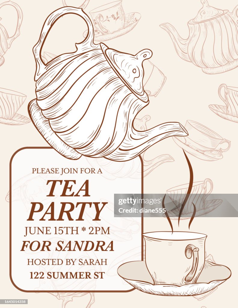 Tea Party Invitation Template