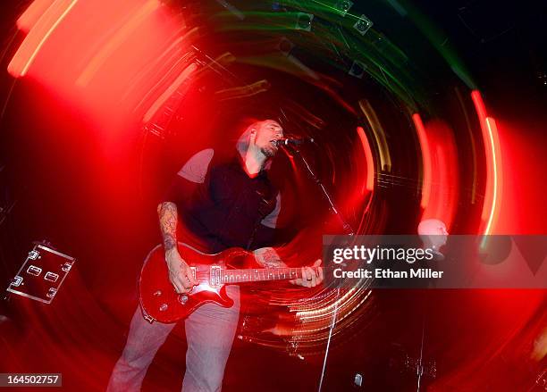 Sevendust guitarist Clint Lowery performs at the Railhead at the Boulder Station Hotel & Casino as the band tours in support of the new album "Black...