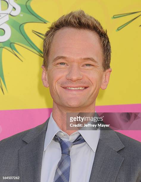 Actor Neil Patrick Harris arrives at Nickelodeon's 26th Annual Kids' Choice Awards at USC Galen Center on March 23, 2013 in Los Angeles, California.