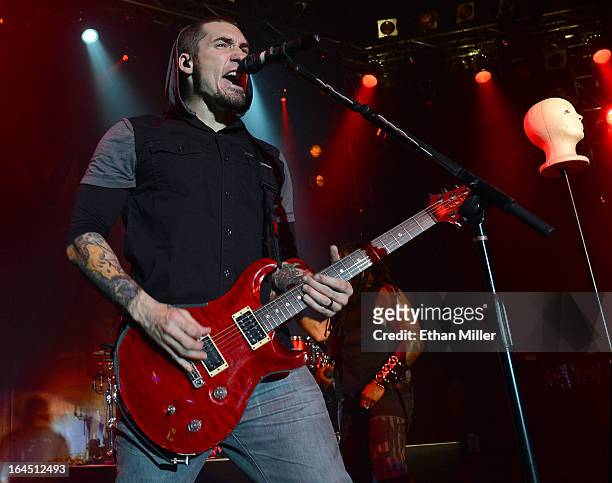 Sevendust guitarist Clint Lowery performs at the Railhead at the Boulder Station Hotel & Casino as the band tours in support of the new album "Black...