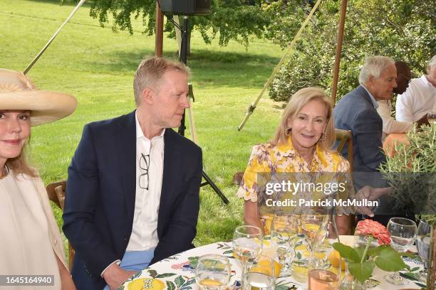 David Svanda and Karen Klopp attend Friends Of Wethersfield Garden Luncheon at Wethersfield Estate & Garden on September 3, 2023 in Amenia, NY.