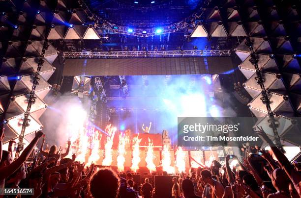 David Guetta performs at the Ultra Music Festival on March 23, 2013 in Miami, Florida.