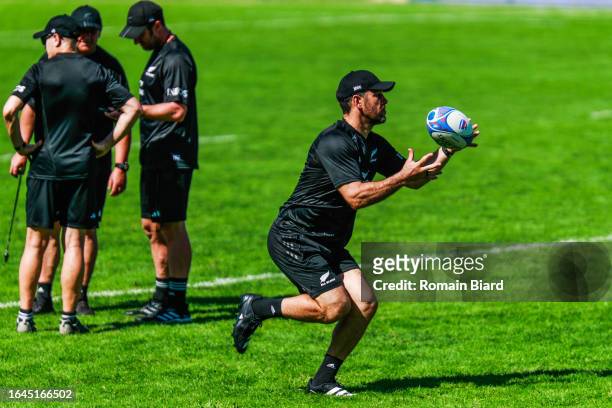 Player's of New Zealand during a New Zealand All Blacks squad training session at Rugby World Cup 2023 on September 4, 2023 in Lyon, France.
