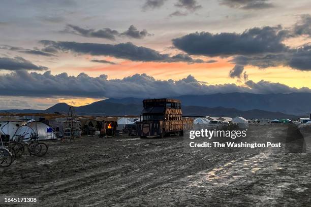 Sunset at the Burning Man festival on Sunday, September 3, 2023.