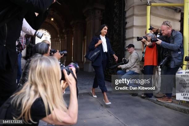 Energy and Net Zero Secretary Claire Coutinho arrives for a cabinet meeting at 10 Downing Street on September 5, 2023 in London, England.