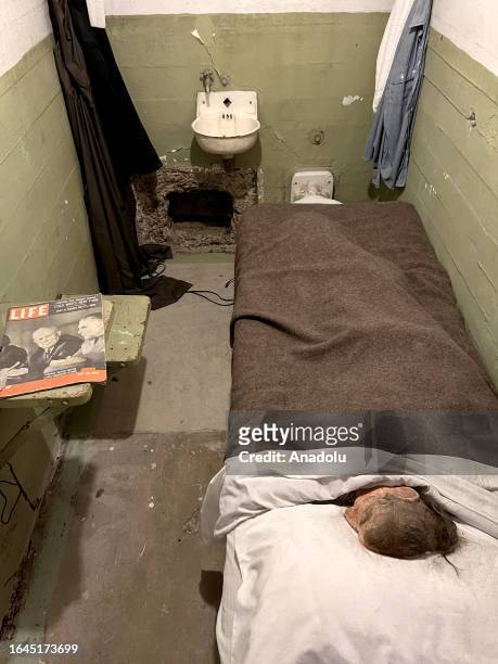 Cell of the inmate Clarence Anglin who escaped from the maximum security federal prison of Alcatraz on June 11 is seen on August 15, 2023 in San...
