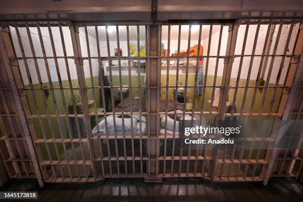 Cell of the inmate Clarence Anglin who escaped from the maximum security federal prison of Alcatraz on June 11 is seen on August 15, 2023 in San...