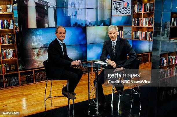 Pictured: – David Boies, Attorney Challenging California’s Proposition 8 Before Supreme Court, left, and moderator David Gregory, right, appear on...