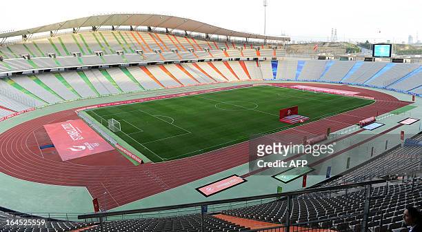 Picture shows a general view of the Ataturk Olympic Stadium during a visit of the International Olympic Committee evaluation commission for the 2020...
