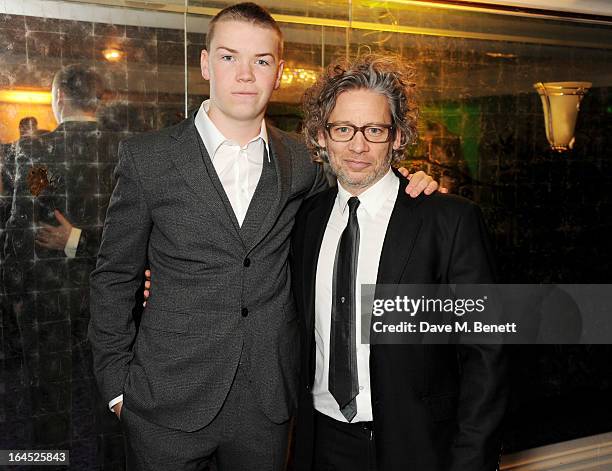 Will Poulter and Dexter Fletcher arrive at the Jameson Empire Awards 2013 at The Grosvenor House Hotel on March 24, 2013 in London, England.