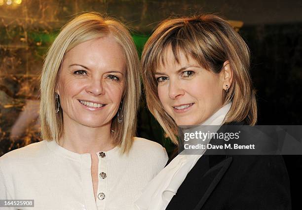 Mariella Frostrup and Penny Smith arrive at the Jameson Empire Awards 2013 at The Grosvenor House Hotel on March 24, 2013 in London, England.