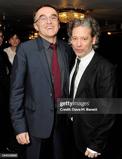 Danny Boyle and Dexter Fletcher arrive at the Jameson Empire Awards 2013 at The Grosvenor House Hotel on March 24, 2013 in London, England.
