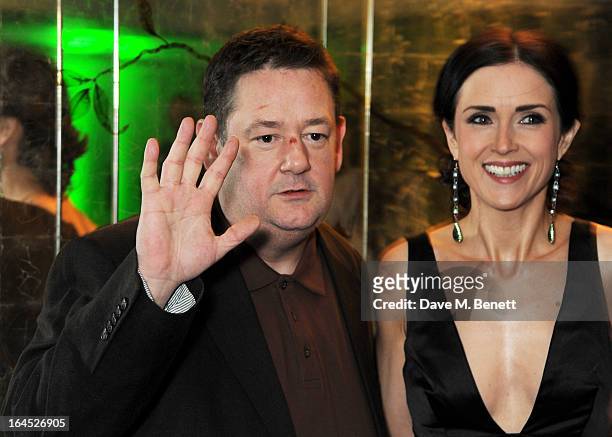 Johnny Vegas and Maia Dunphy arrive at the Jameson Empire Awards 2013 at The Grosvenor House Hotel on March 24, 2013 in London, England.
