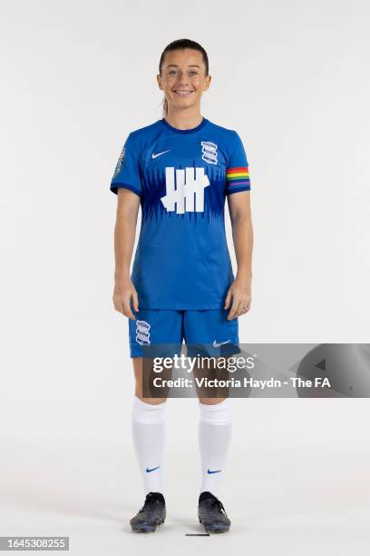 Christie Harrison Murray of Birmingham City W.F.C. Poses during the Barclays Women's Championship portrait session at St George's Park on August 3,...