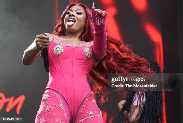 Megan Thee Stallion performs during the 2023 Outside Lands Music festival at Golden Gate Park on August 13, 2023 in San Francisco, California.
