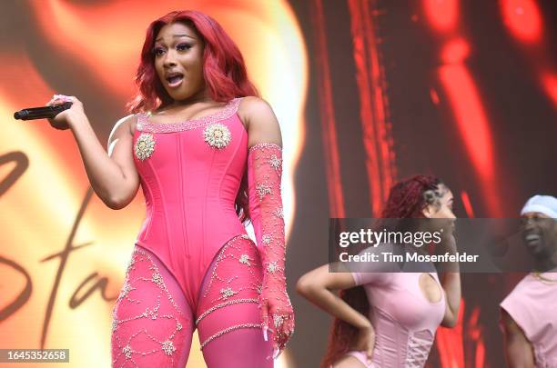 Megan Thee Stallion performs during the 2023 Outside Lands Music festival at Golden Gate Park on August 13, 2023 in San Francisco, California.