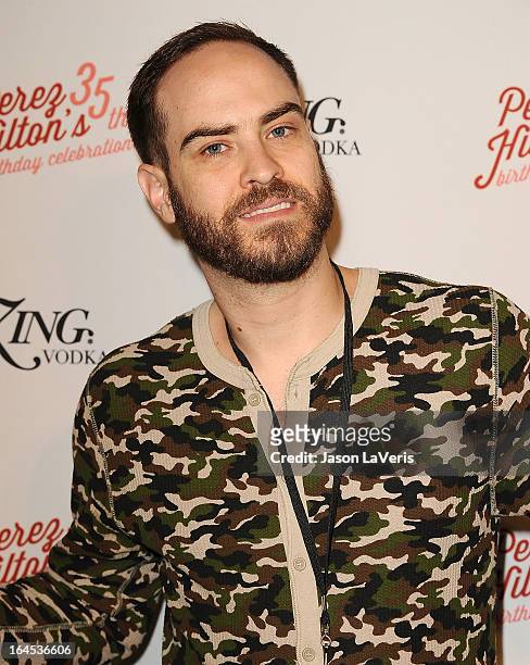 Jeffrey Tonnesen attends Perez Hilton's 35th birthday party at El Rey Theatre on March 23, 2013 in Los Angeles, California.