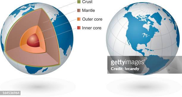 structure of the earth - crust geology stock illustrations