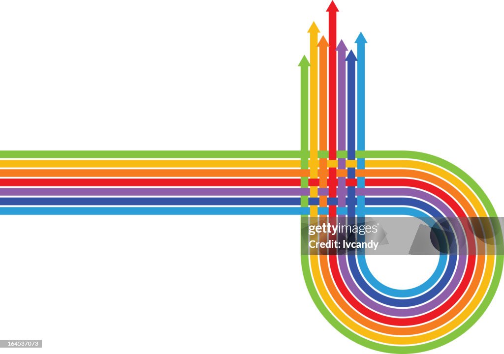 Multicolored Looped Arrows In A Cluster High-Res Vector Graphic - Getty ...