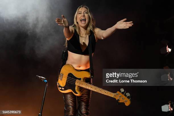 Este Haim of Haim performs at All Points East Festival 2023 at Victoria Park on August 28, 2023 in London, England.