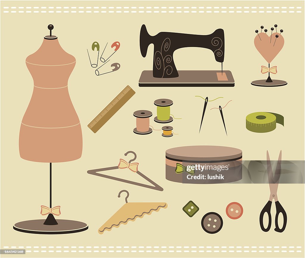 Sewing Accessories High-Res Vector Graphic - Getty Images