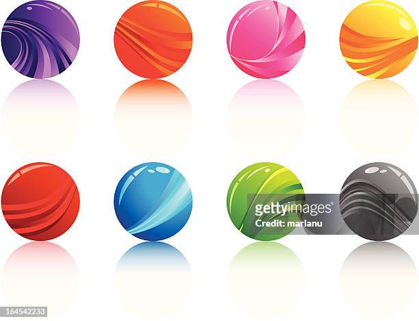 shiny marbles - balls bouncing stock illustrations