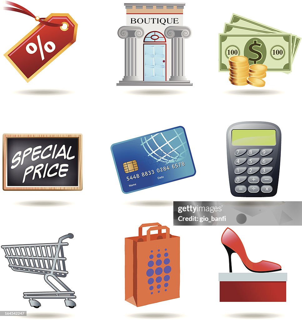 Shopping icon set 1