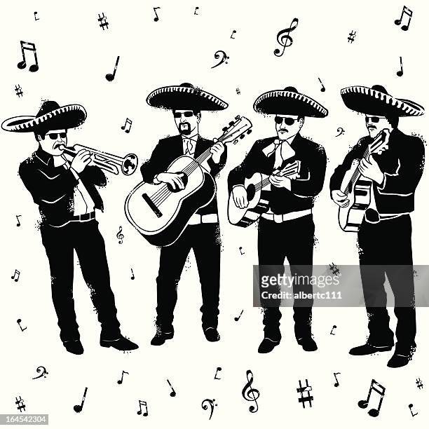 mucho mariachi-merryment - künstlergruppe stock-grafiken, -clipart, -cartoons und -symbole