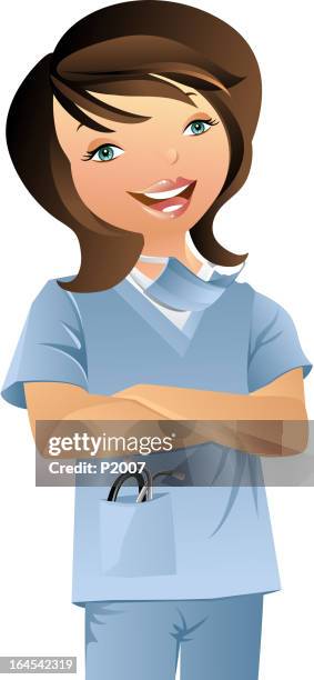 confident female surgeon - nursing assistant stock illustrations