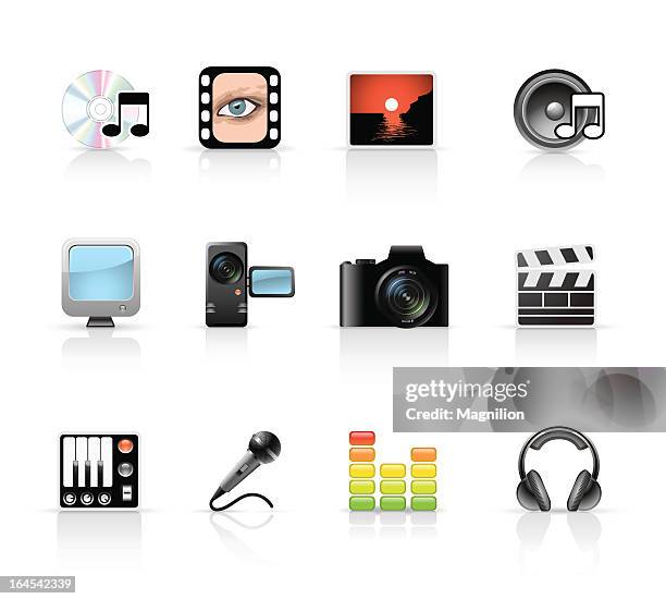 multimedia set - screen saver stock illustrations