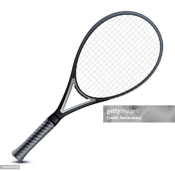 blank image of a professional's grey tennis racket - tennis racquet 幅插畫檔、美工圖案、卡通及圖標