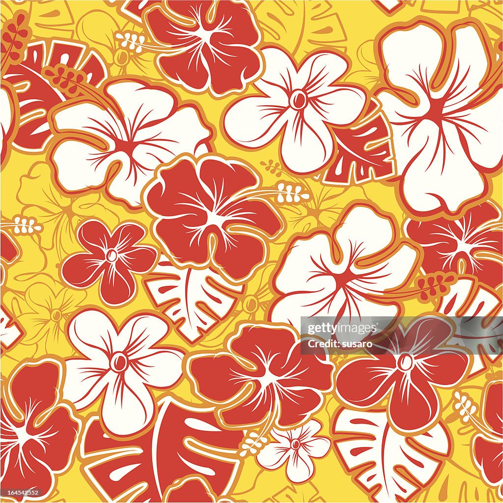 Red Hawaiian Pattern