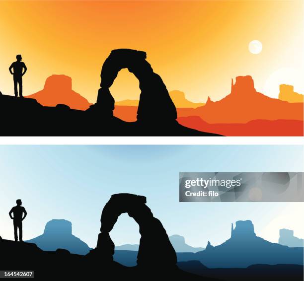 illustrazioni stock, clip art, cartoni animati e icone di tendenza di southwest paesaggi - utah