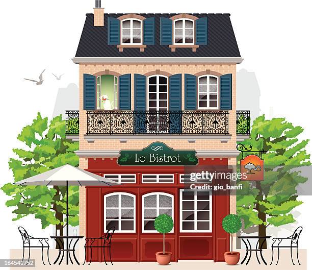 bistrot"" - café paris stock-grafiken, -clipart, -cartoons und -symbole