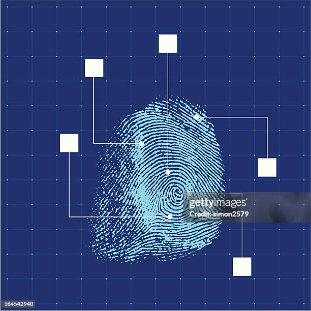 bildbanksillustrationer, clip art samt tecknat material och ikoner med blue finger print - tumavtryck